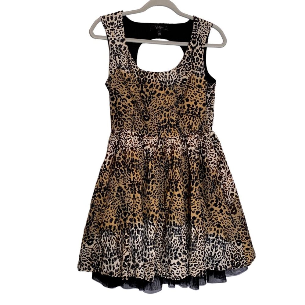Leopard Print Cutout Back Dress Jessica Simpson